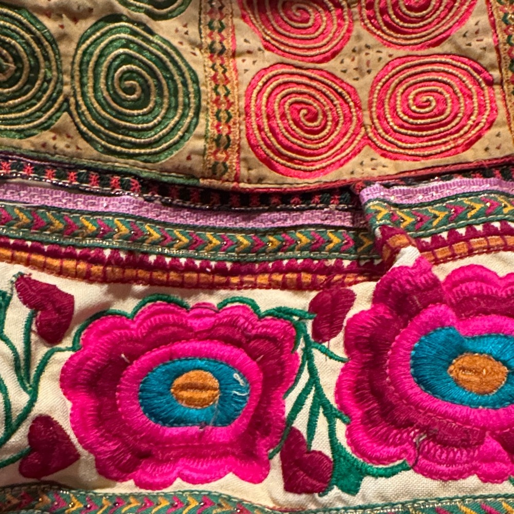 Vibrant Multicolor Embroidered Tote Bag - Picture 5 of 9
